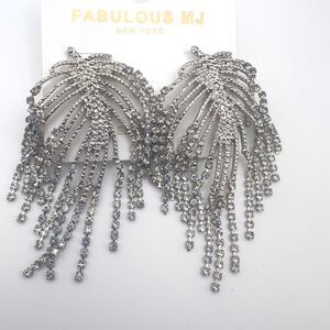 Silver Crystal Dangle Earrings